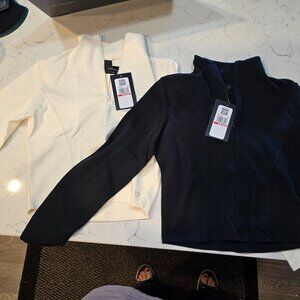 Converse - Women's Half-Zip Mock Neck Long Sleeve Top LOT OF 2 Size XS NEW